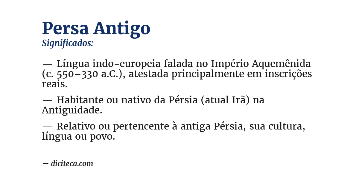 Significado de persa antigo