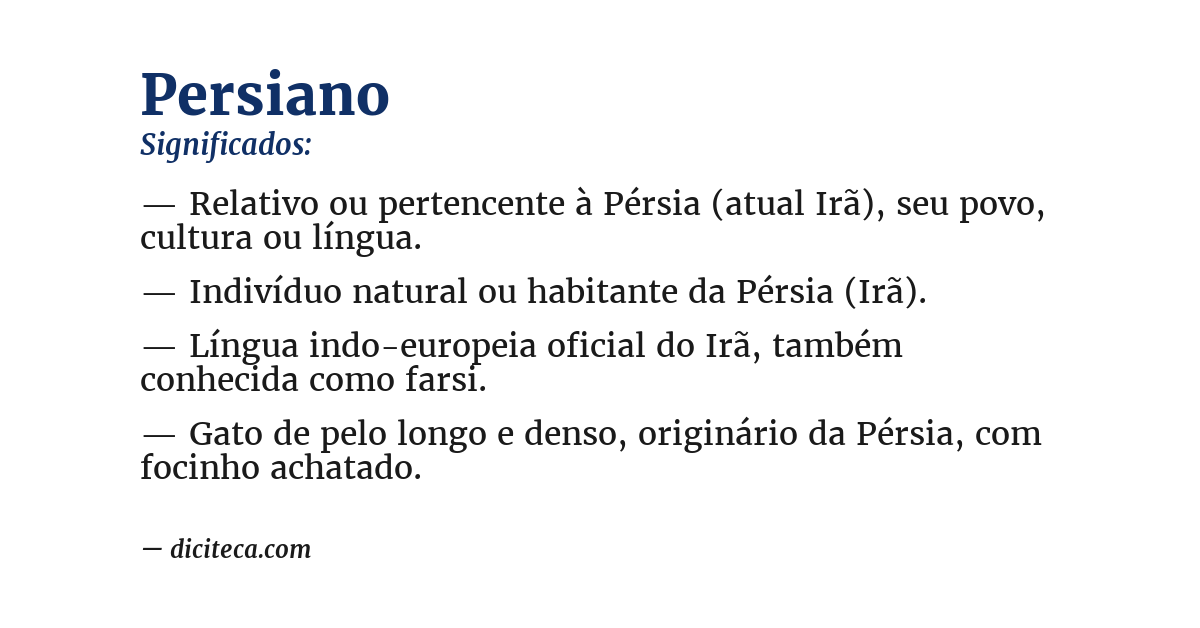 Significado de persiano