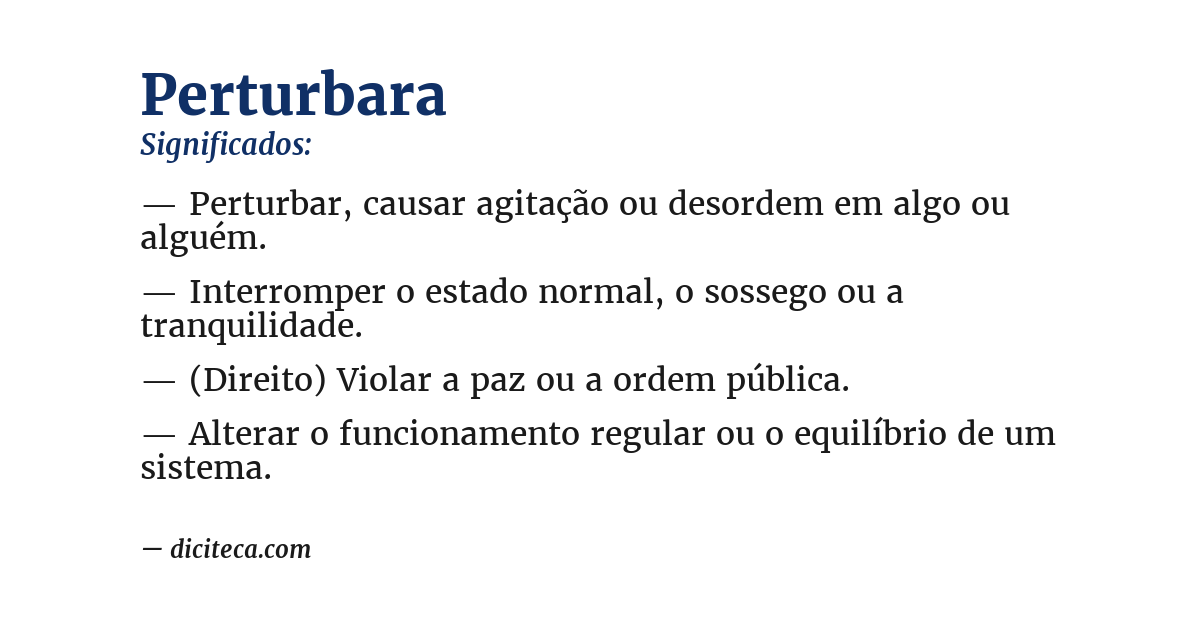 Significado de perturbara