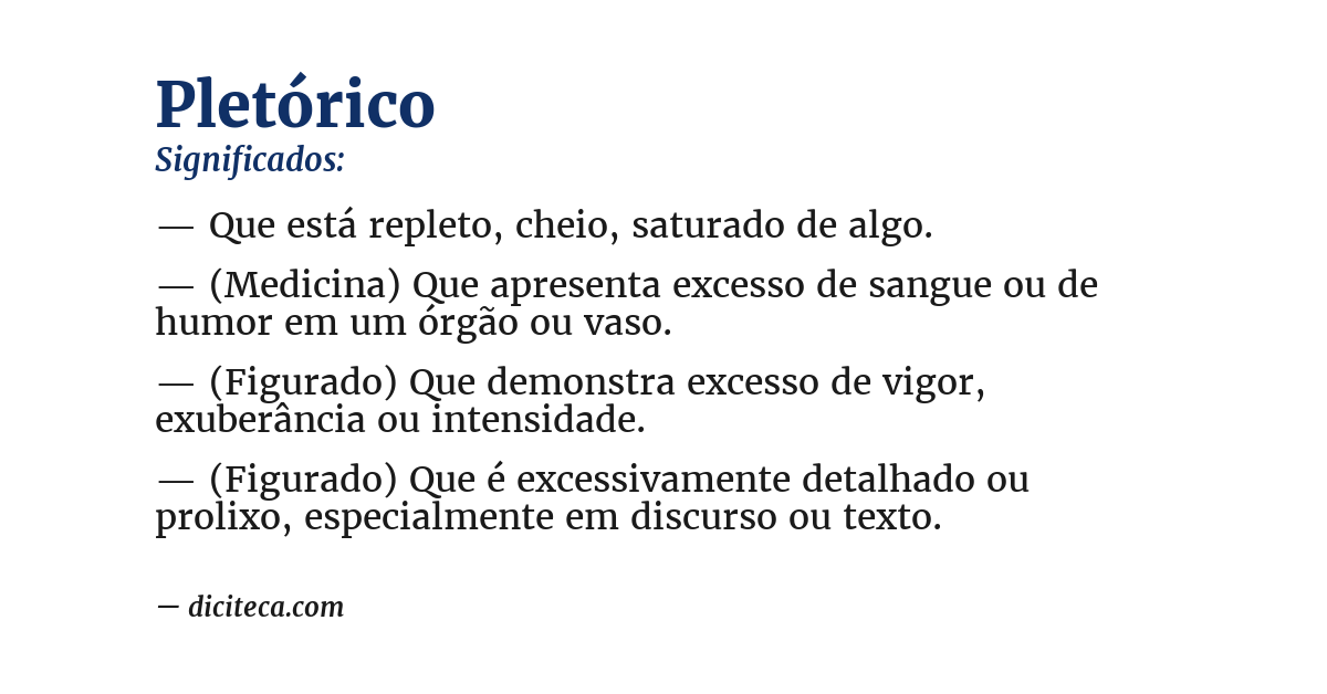 Significado de pletórico