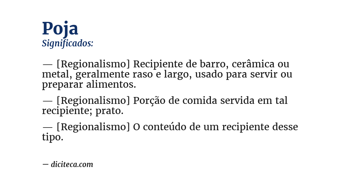 Significado de poja