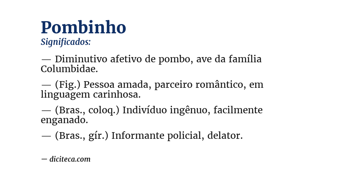 Significado de pombinho