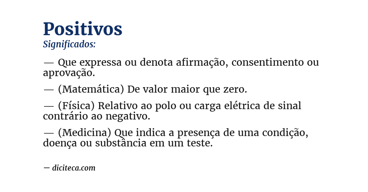 Significado de positivos