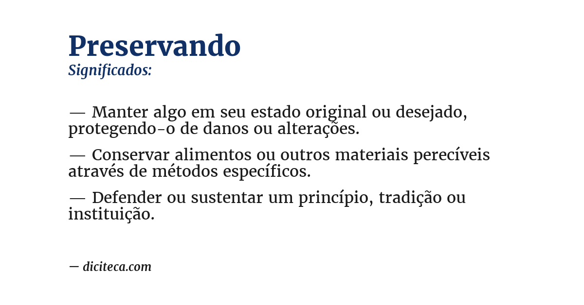 Significado de preservando