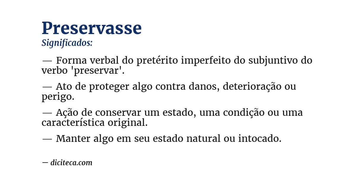 Significado de preservasse