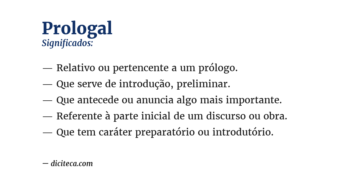 Significado de prologal