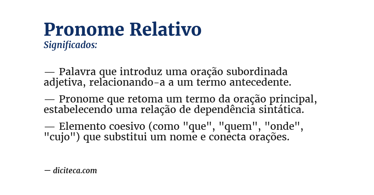 Significado de pronome relativo