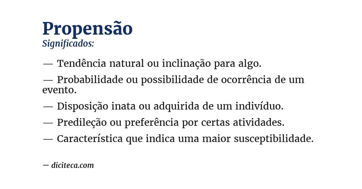 Significado de propensão
