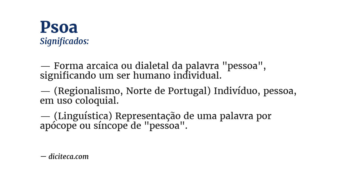 Significado de psoa