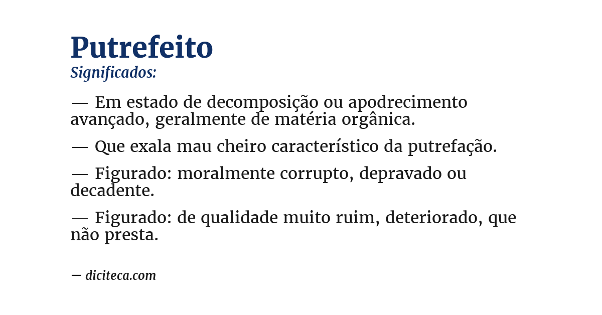 Significado de putrefeito