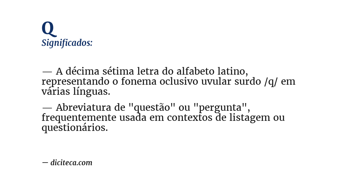 Significado de q