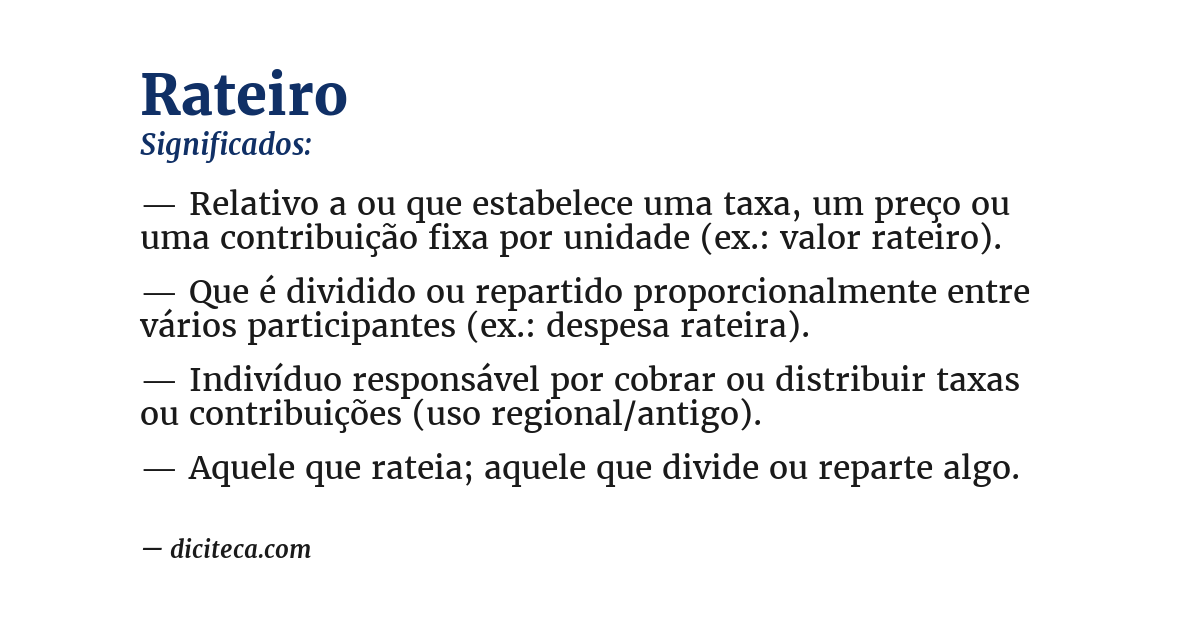 Significado de rateiro