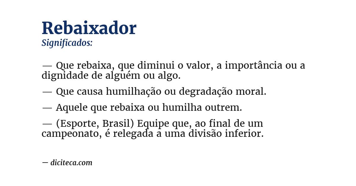 Significado de rebaixador