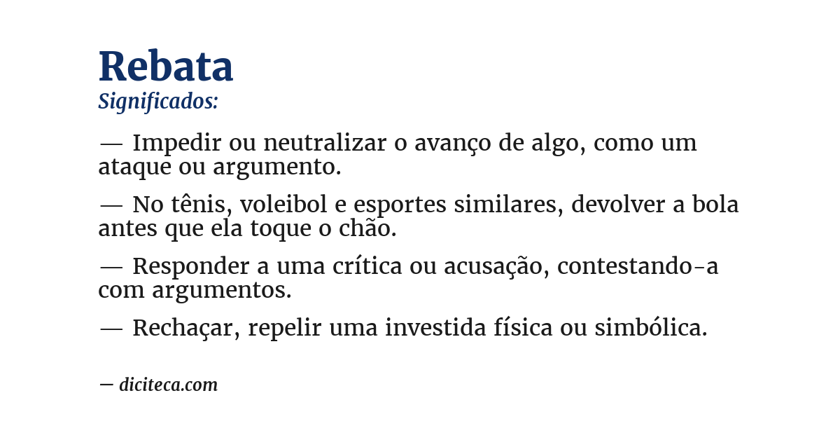 Significado de rebata