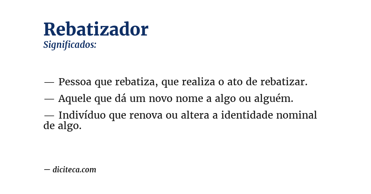 Significado de rebatizador