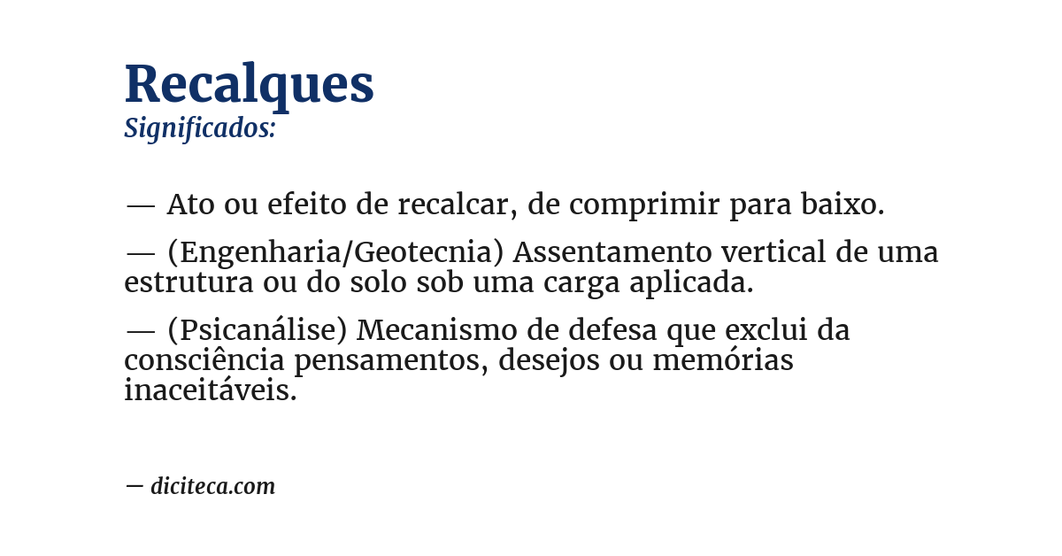 Significado de recalques