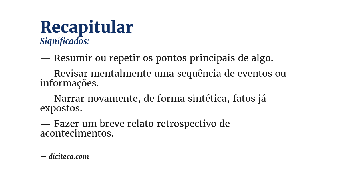 Significado de recapitular