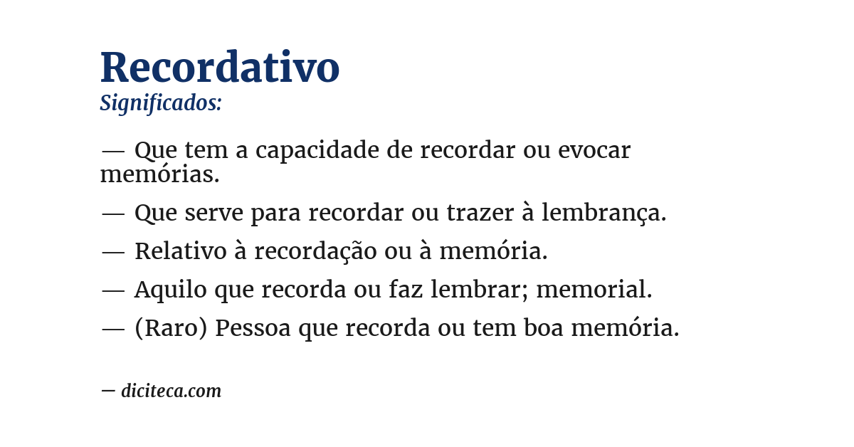 Significado de recordativo