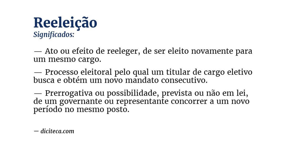 Significado de reeleição
