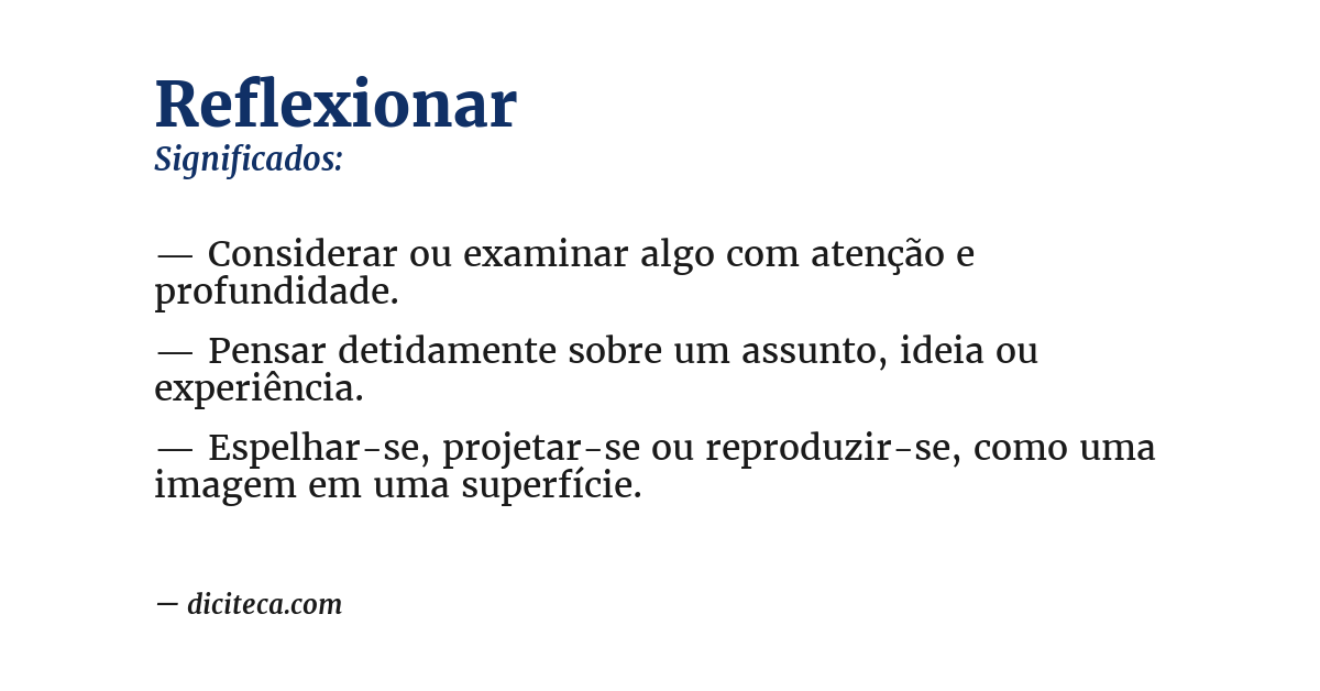 Significado de reflexionar