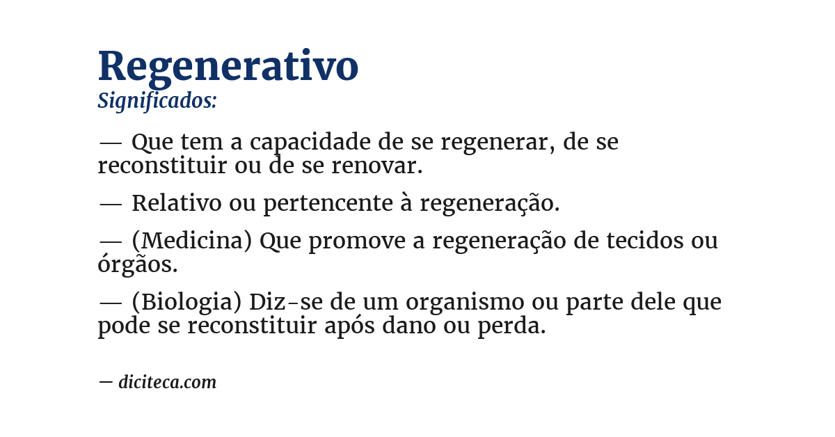 Significado de regenerativo