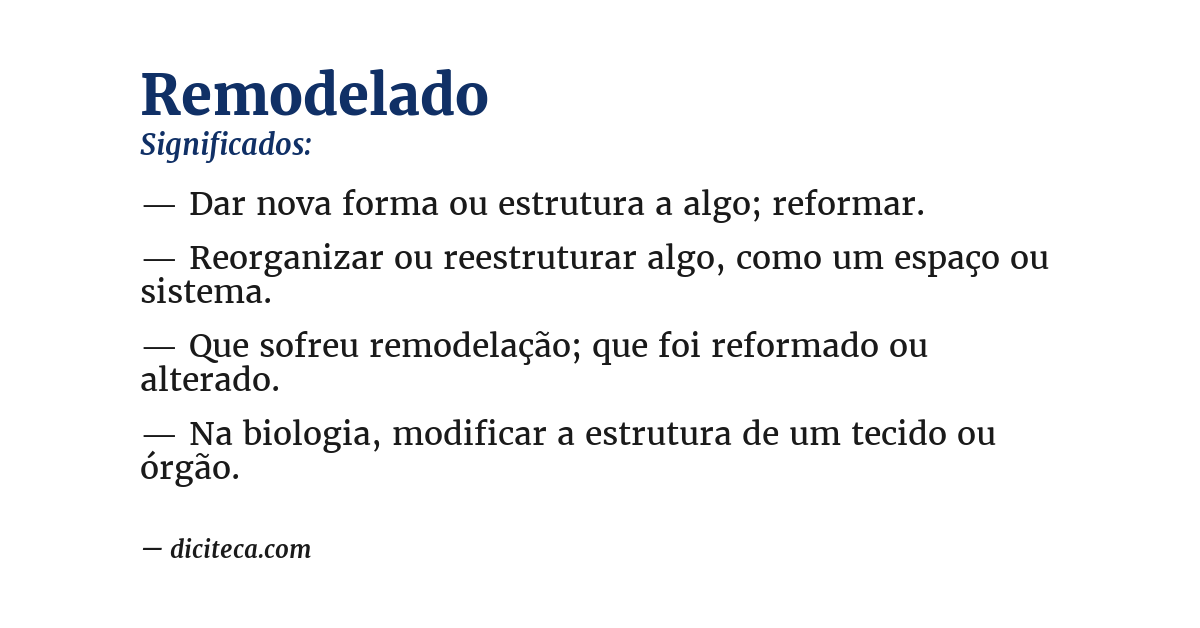Significado de remodelado