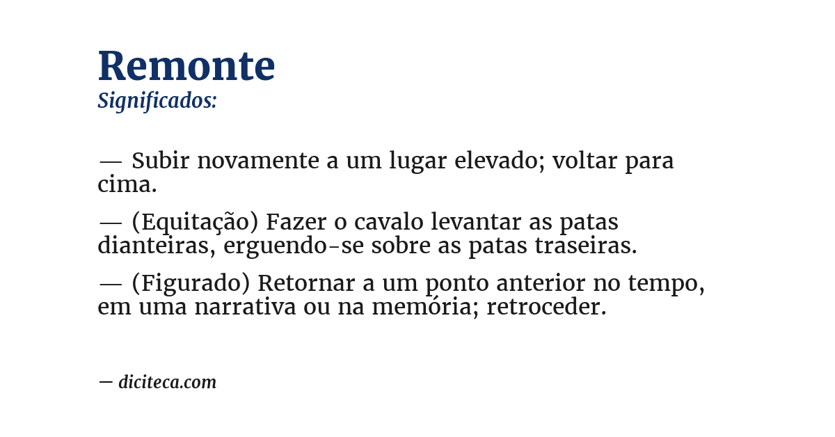 Significado de remonte