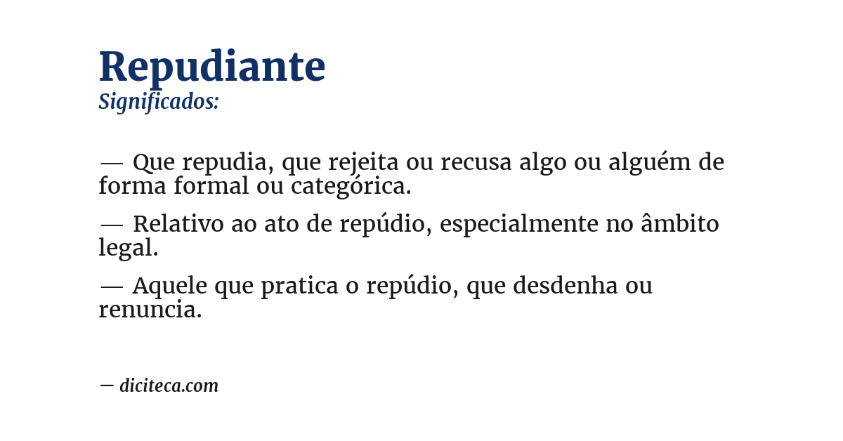 Significado de repudiante