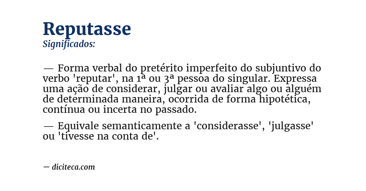 Significado de reputasse