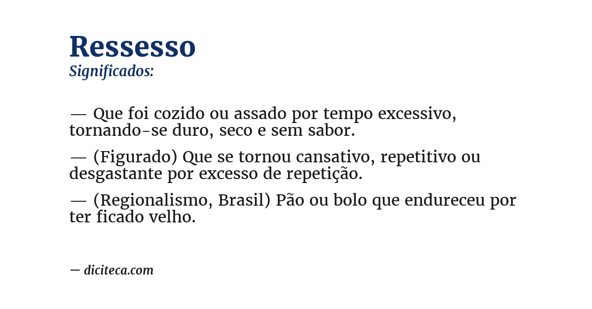 Significado de ressesso