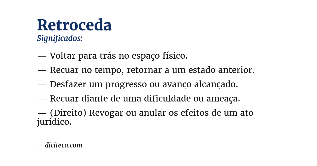 Significado de retroceda