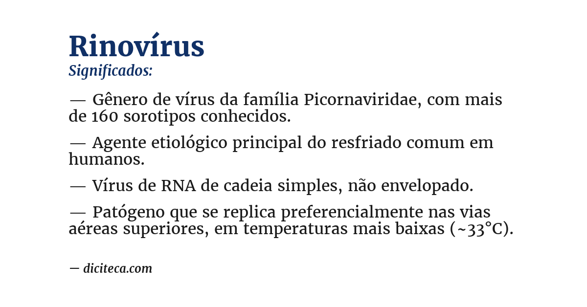 Significado de rinovírus