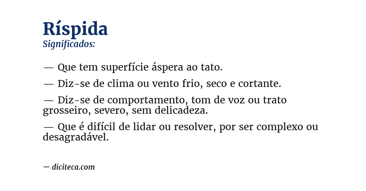Significado de ríspida