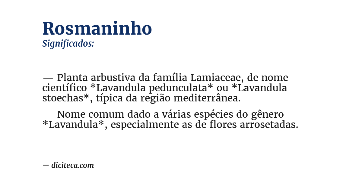 Significado de rosmaninho