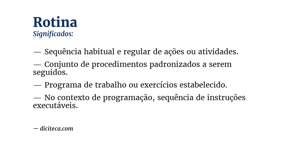 Significado de rotina
