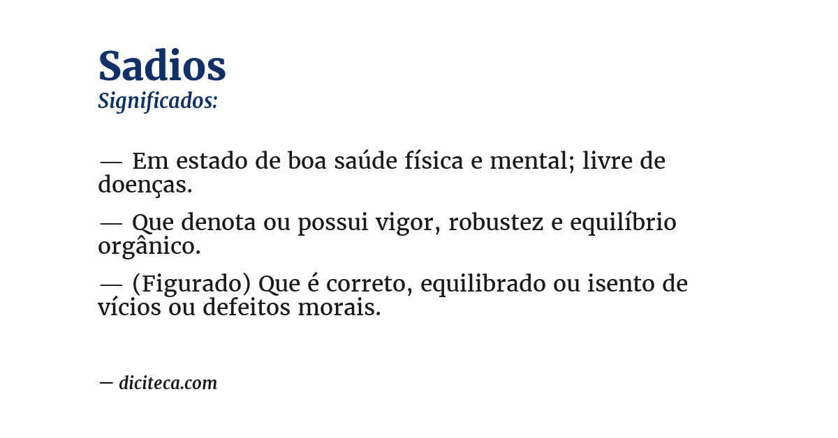 Significado de sadios