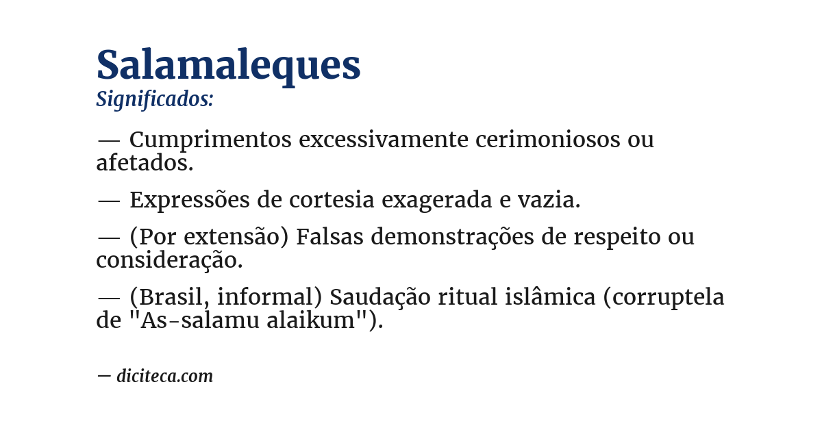 Significado de salamaleques