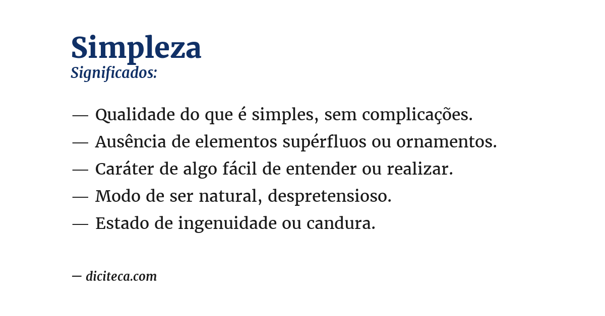 Significado de simpleza