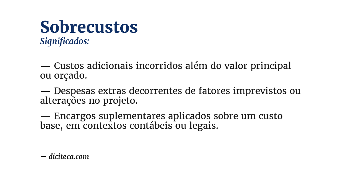 Significado de sobrecustos