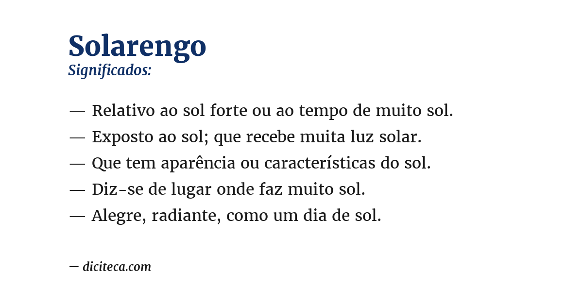 Significado de solarengo