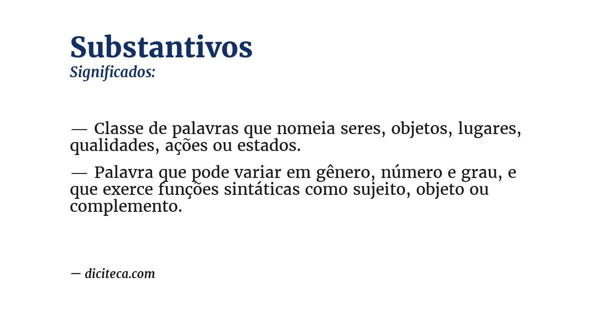 Significado de substantivos
