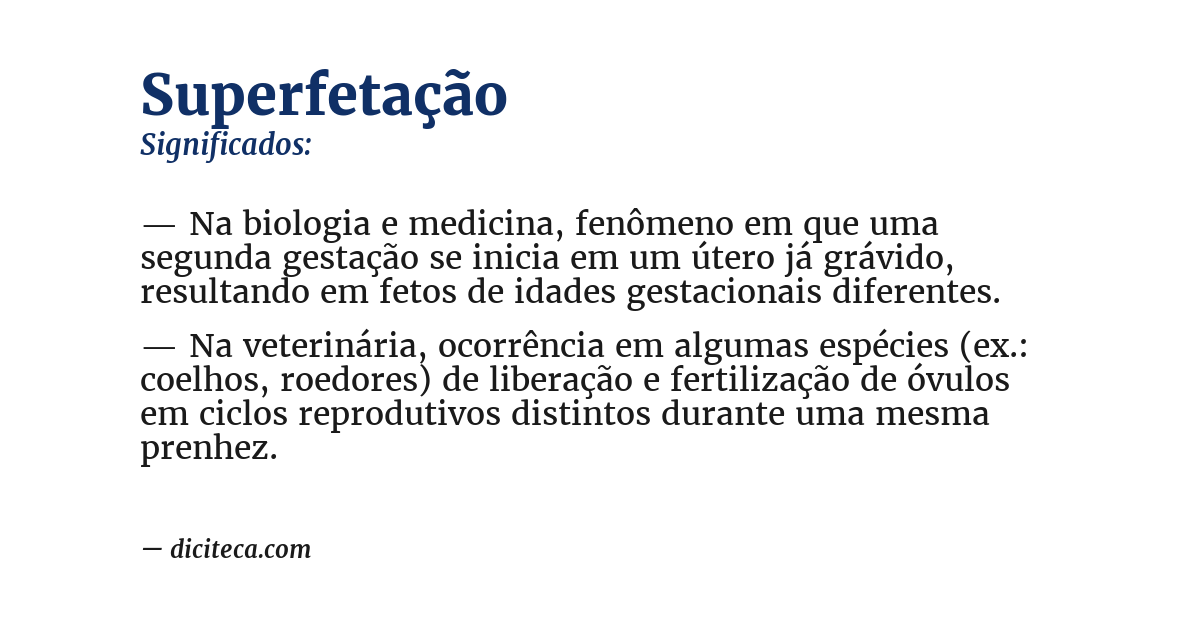 Significado de superfetação