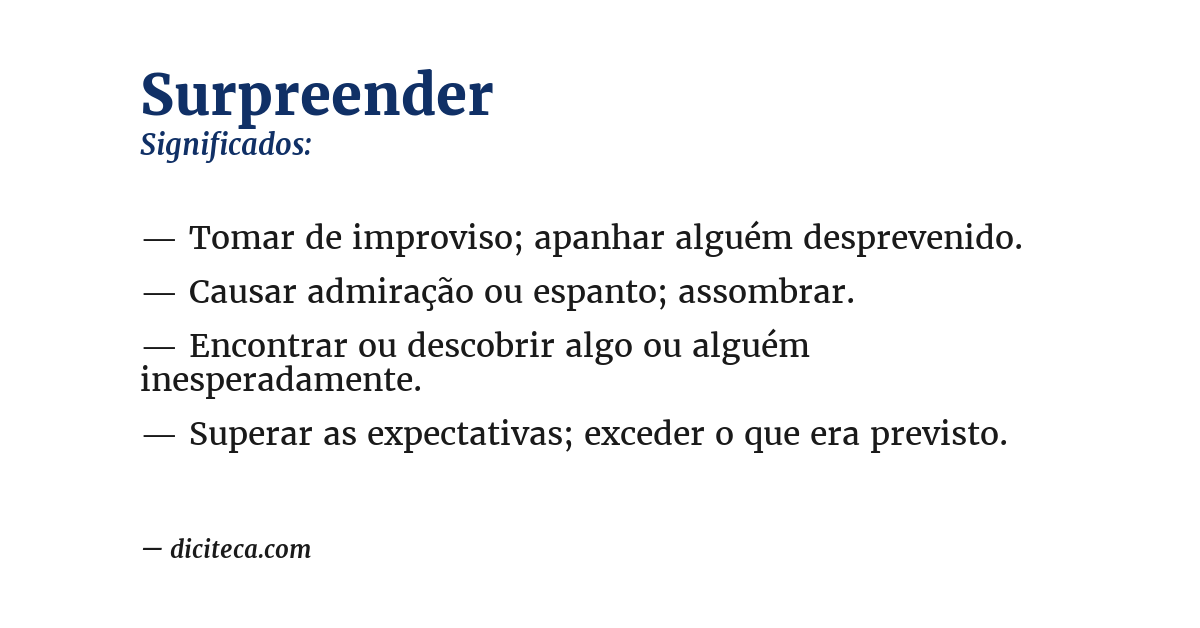 Significado de surpreender