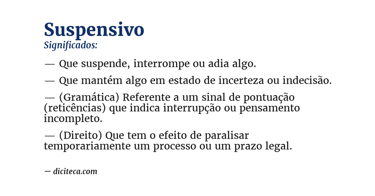 Significado de suspensivo