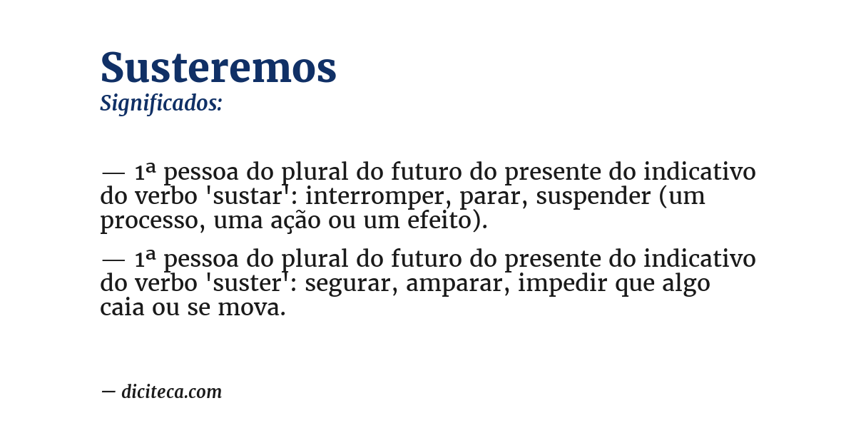 Significado de susteremos