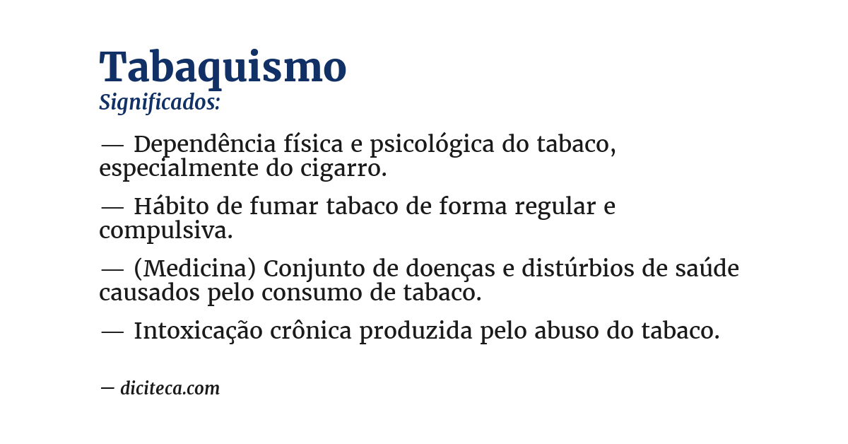 Significado de tabaquismo