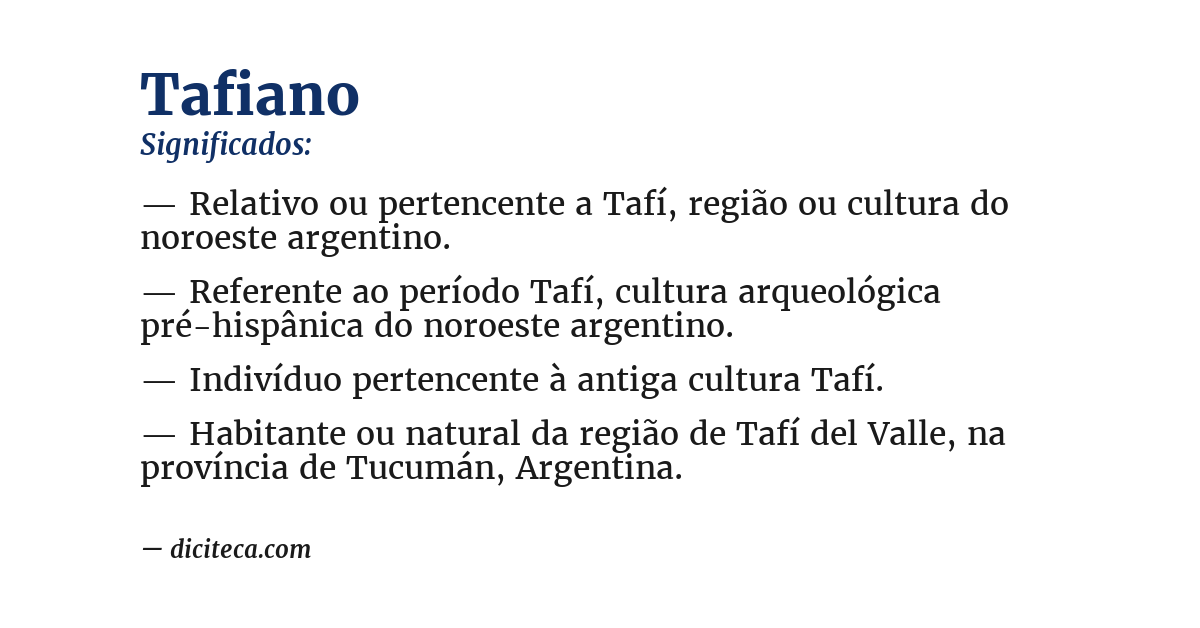 Significado de tafiano