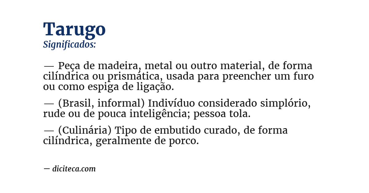 Significado de tarugo