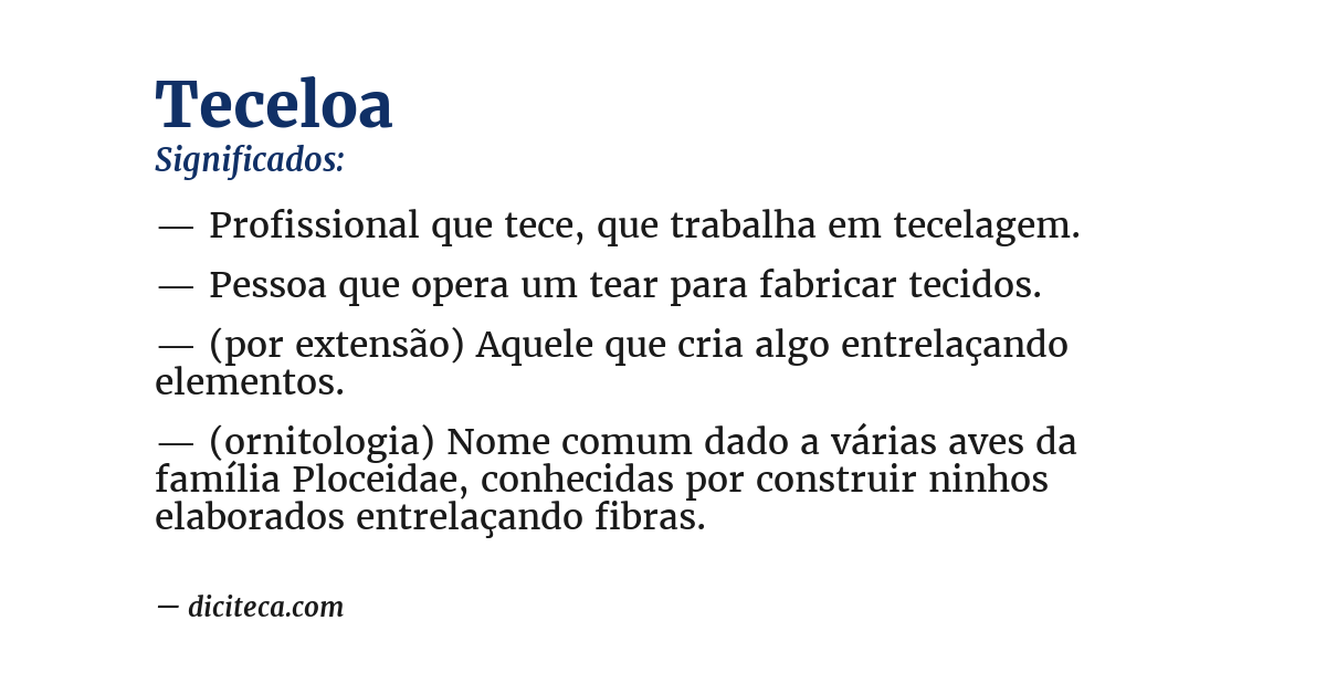 Significado de teceloa
