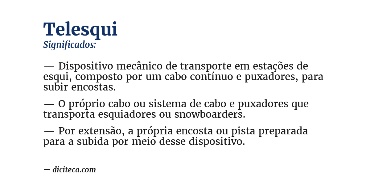 Significado de telesqui